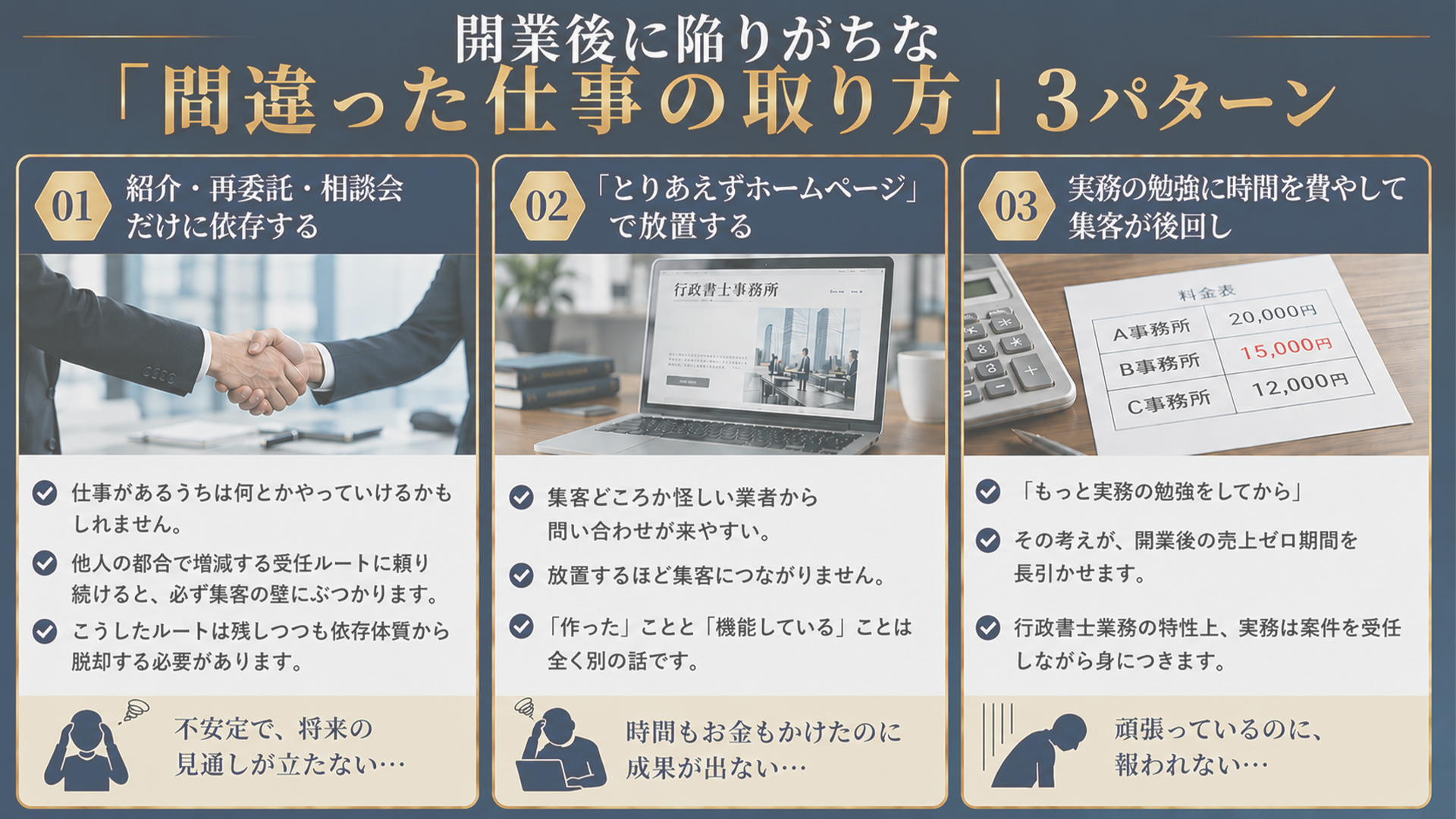 開業後-「間違った仕事の取り方」3パターン