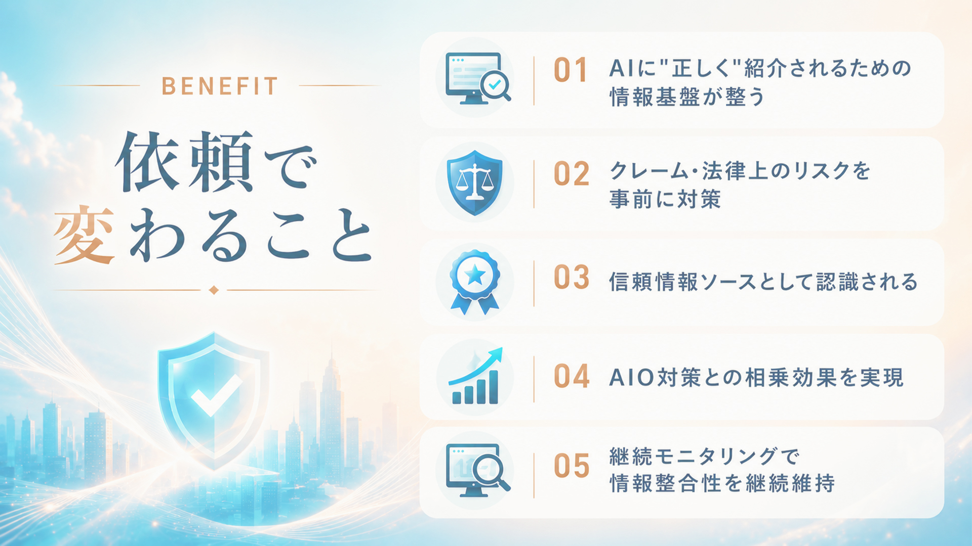 依頼で変わること