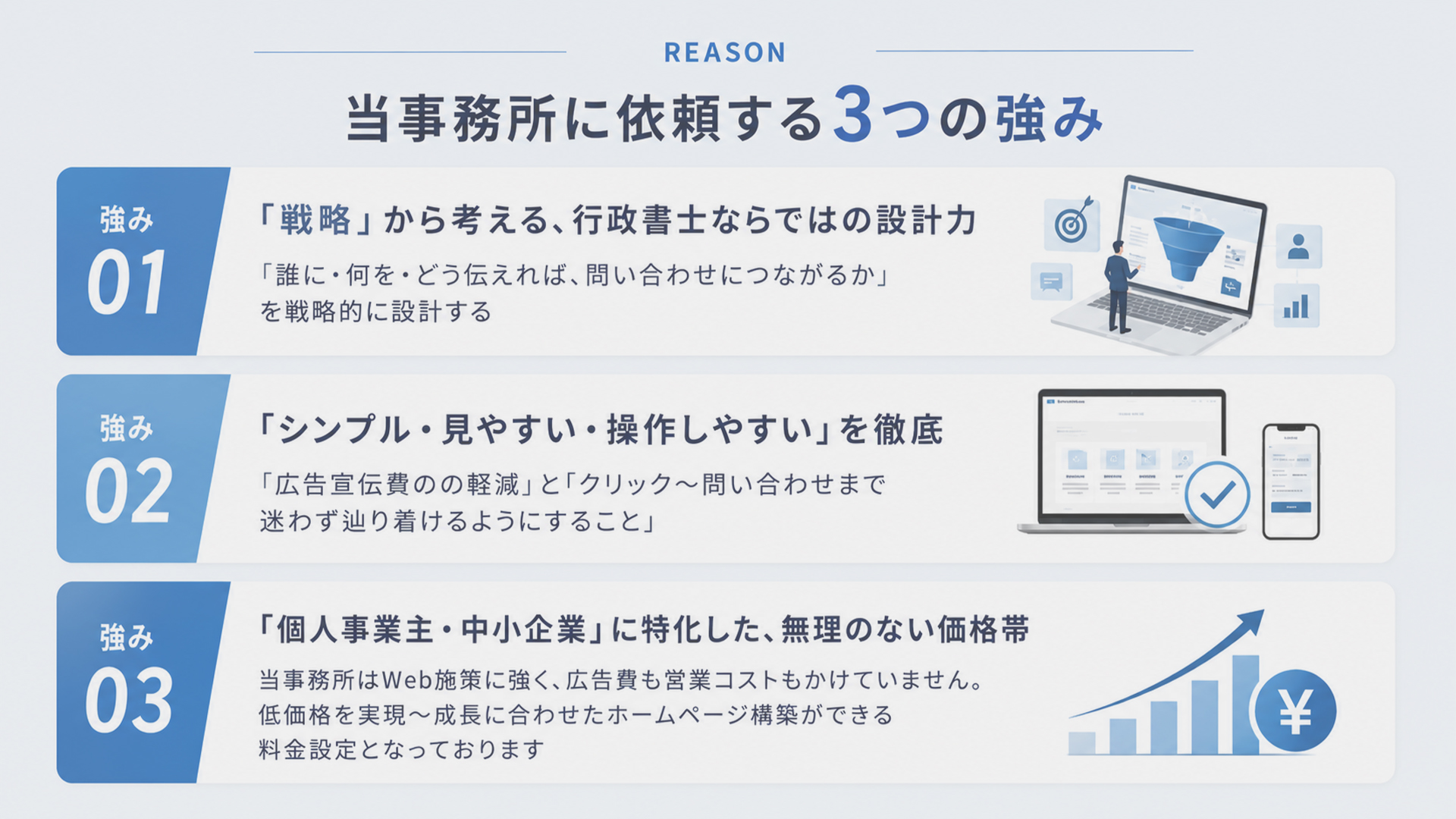 当事務所に依頼する3つの強み