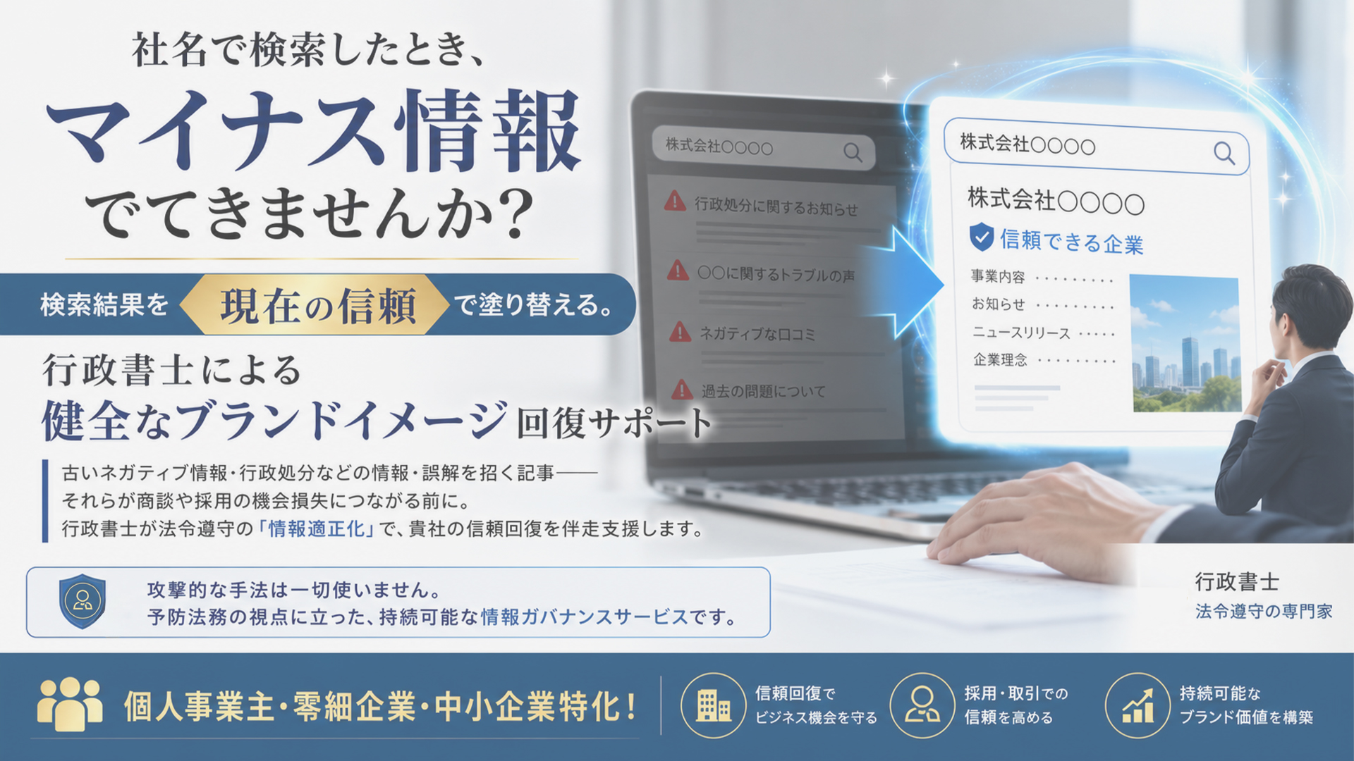 ブランドイメージの回復・保護 - 誹謗中傷と風評被害の軽減|逆SEO実務