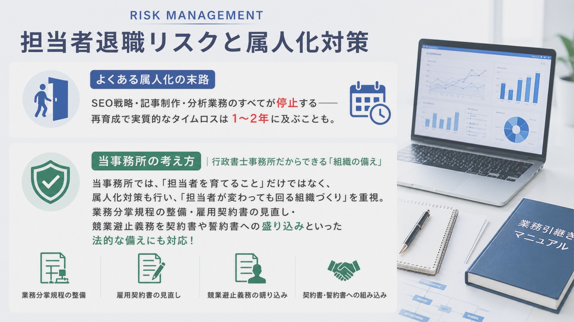 担当者退職リスクと属人化対策