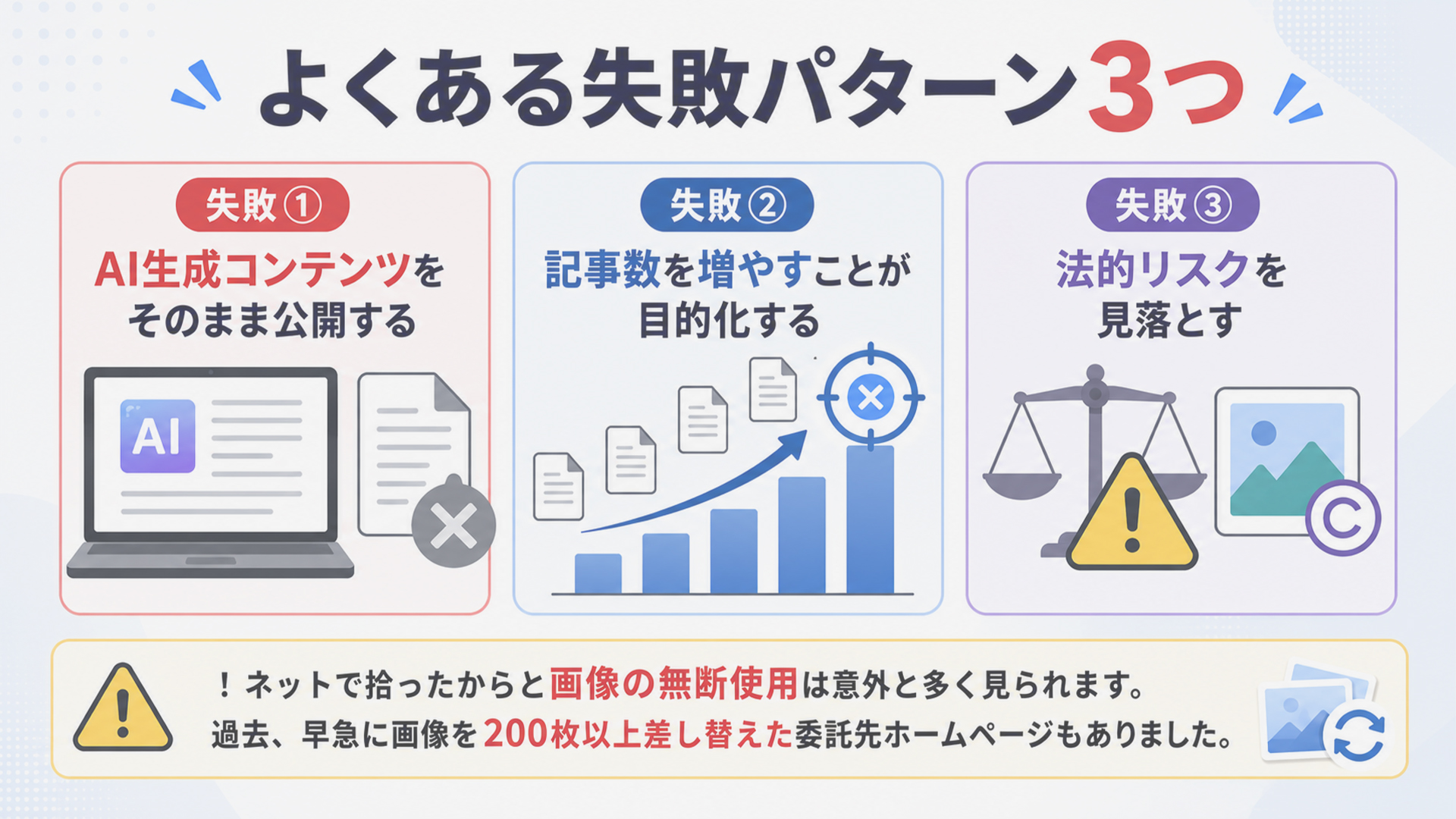 高品質ページ作成でよくある失敗パターン