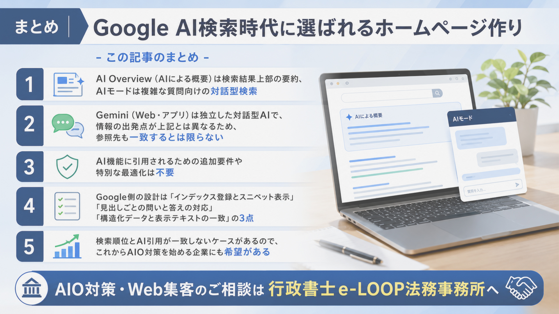 まとめ｜Google AI検索時代に選ばれるホームページ作り