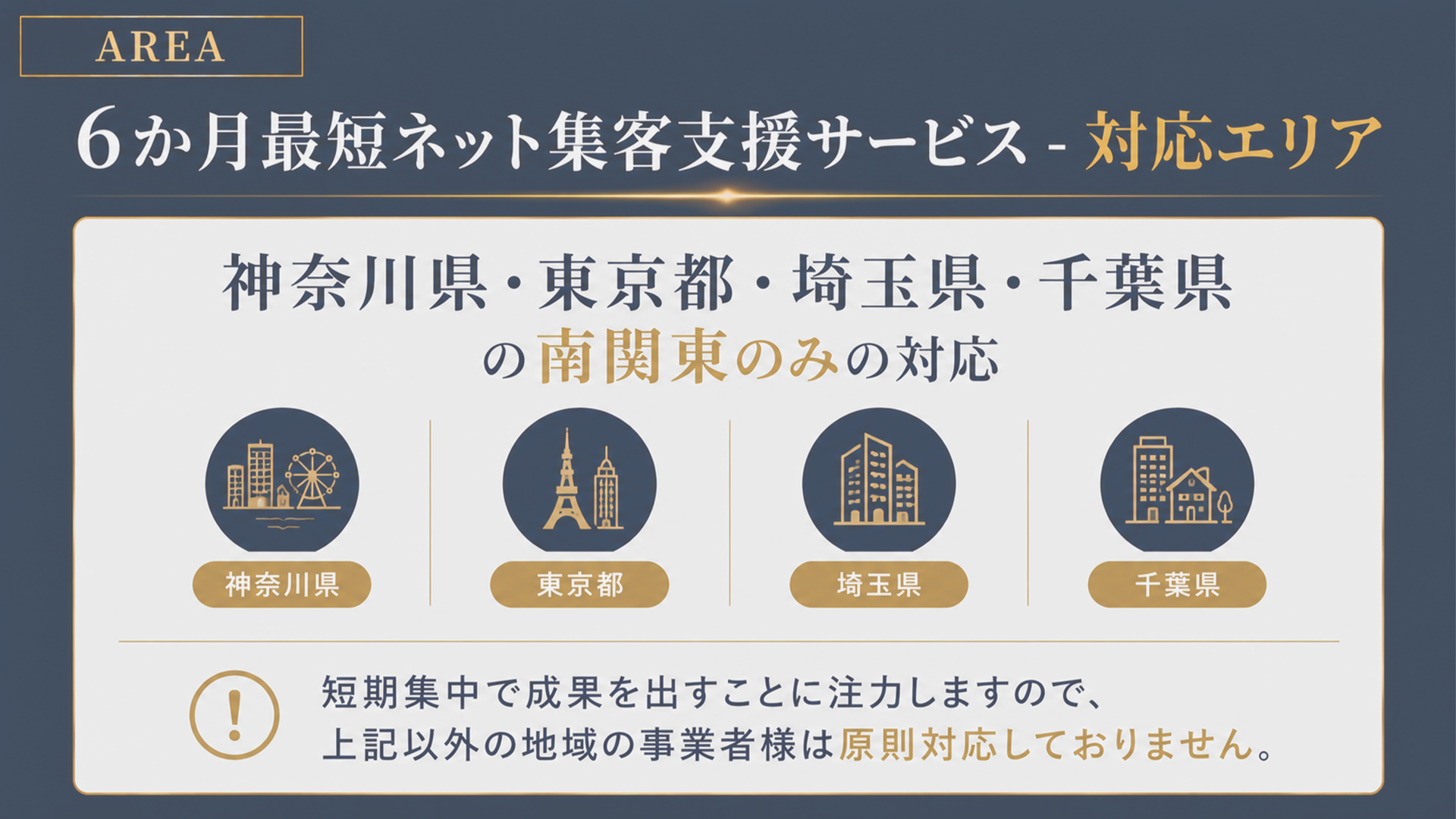 6か月最短ネット集客支援サービスの対応エリア