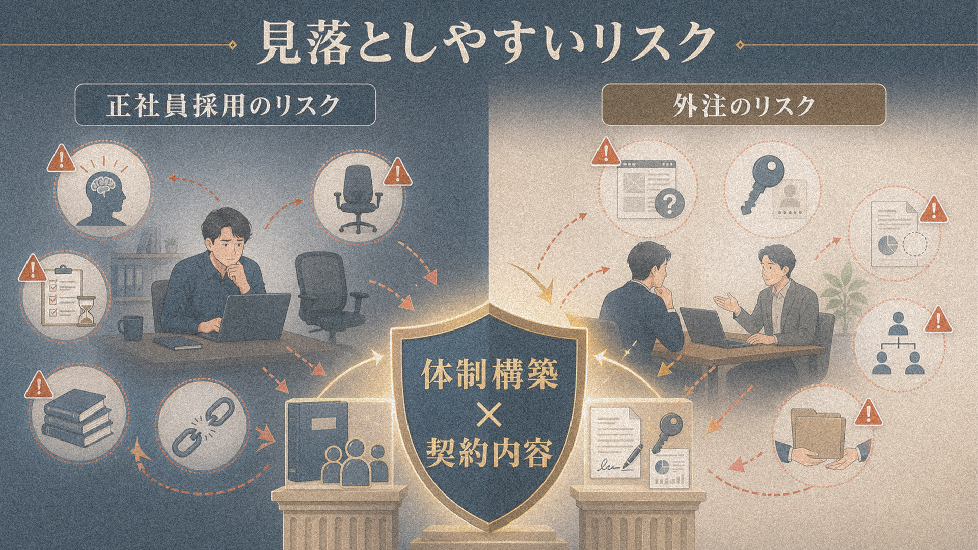 それぞれの見落としやすいリスク