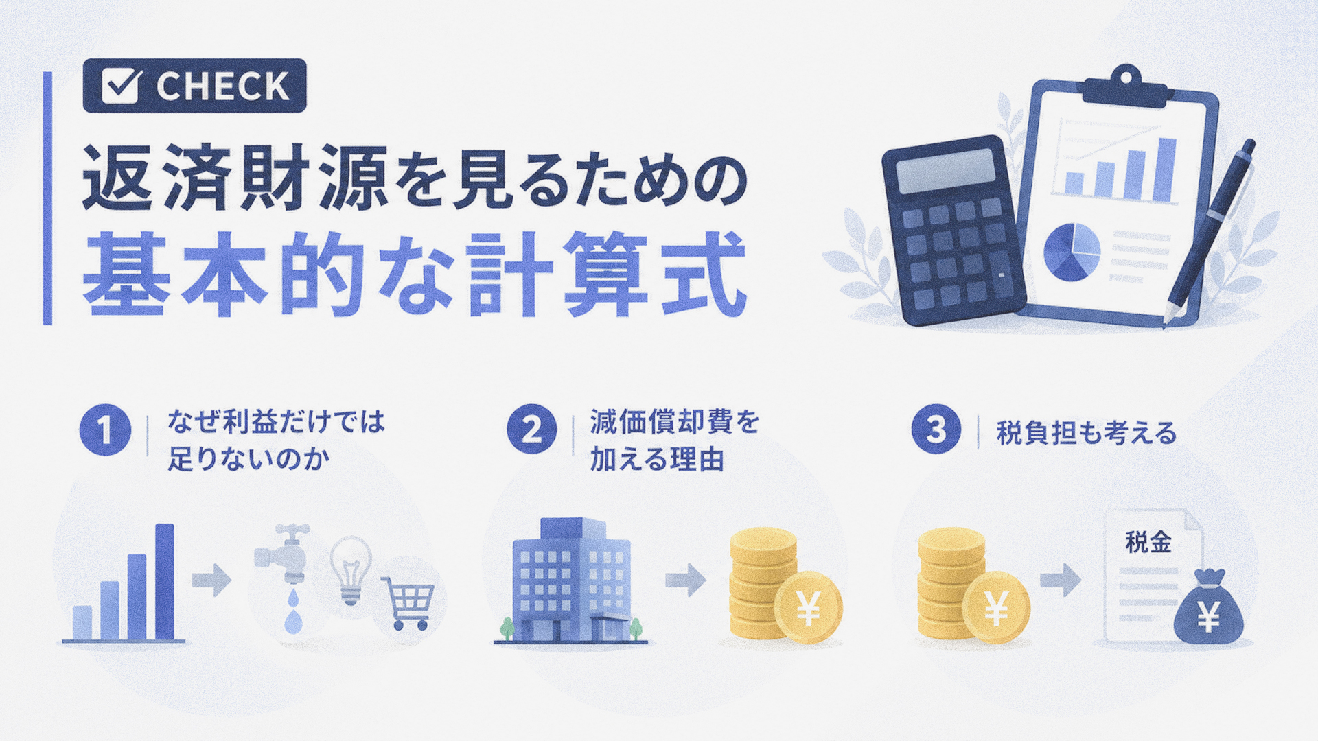 返済財源を見るための基本的な計算式