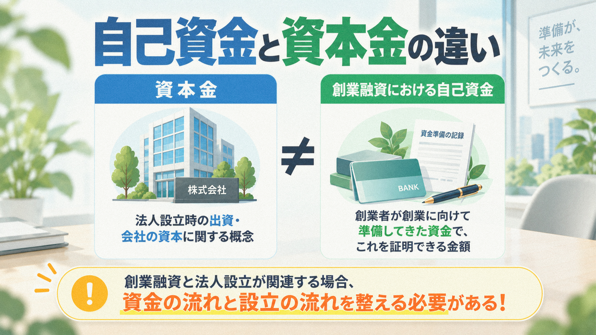 創業融資における自己資金と資本金の違い