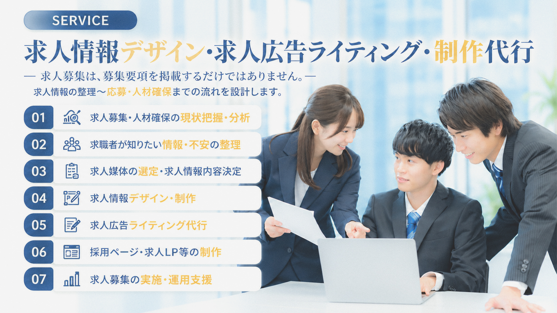 求人情報デザイン・求人広告ライティング・採用ページの制作代行