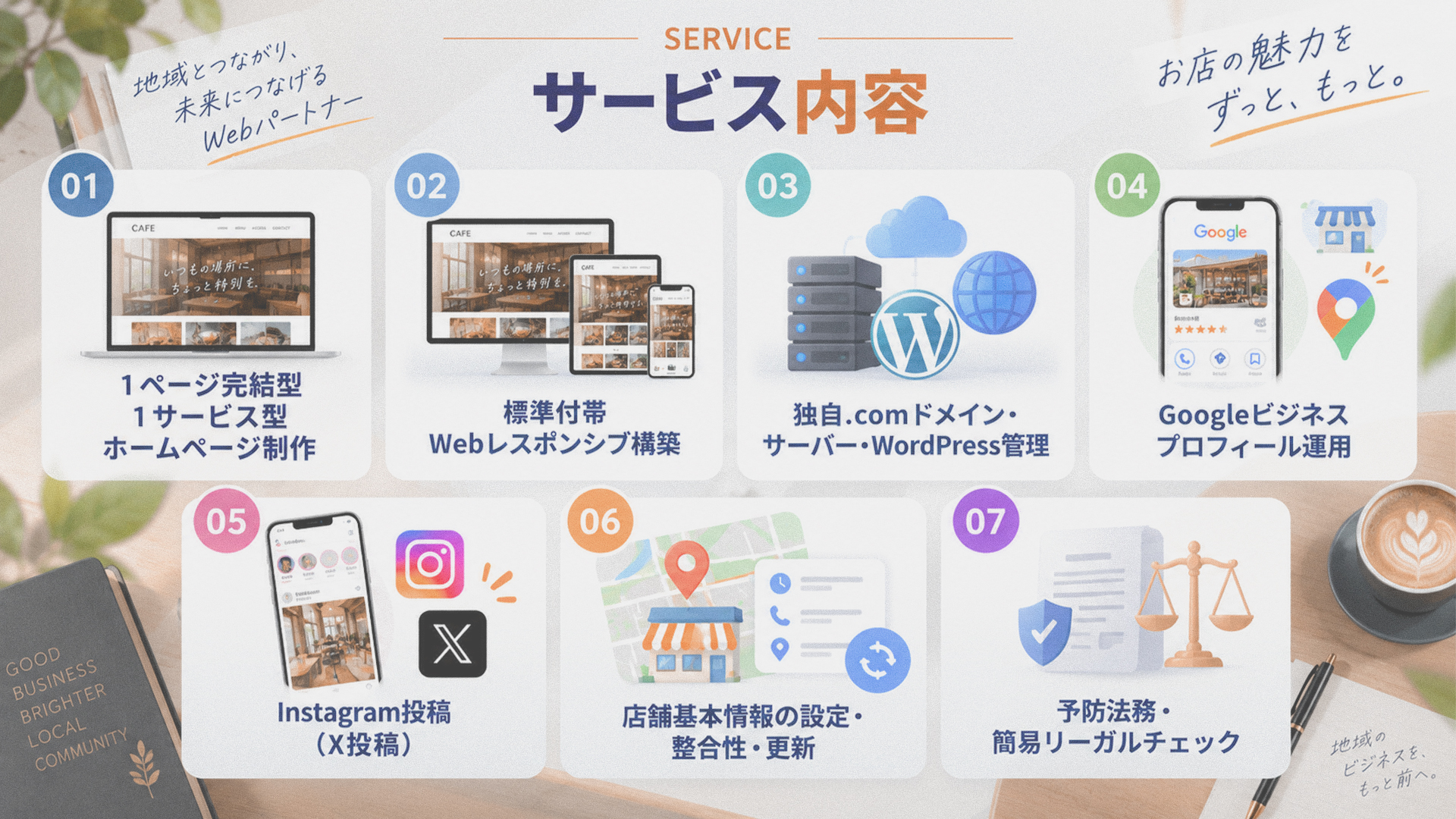 店舗型ビジネス・地域密着型サービス事業者向けのサービス内容
